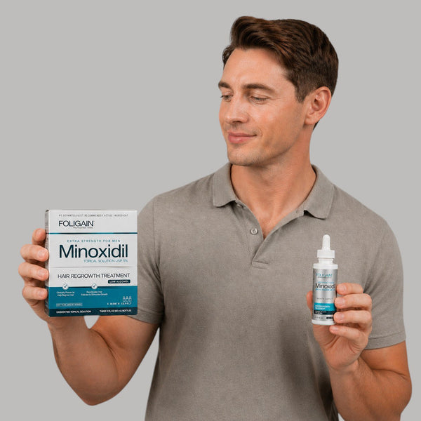 FOLIGAIN® Low Alcohol Minoxidil 5% Hair Regrowth Treatment For Men 3 Month Supply - FOLIGAIN EUROPE