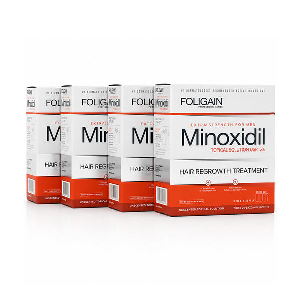 FOLIGAIN® Minoxidil 5% Hair Regrowth Treatment For Men 12 Month Supply - FOLIGAIN EUROPE