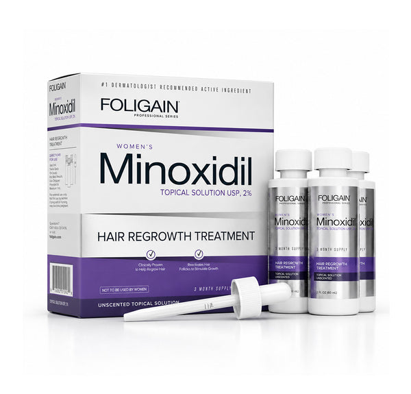 FOLIGAIN® Minoxidil 2% Hair Regrowth Treatment For Women 3 Month Supply - FOLIGAIN EUROPE