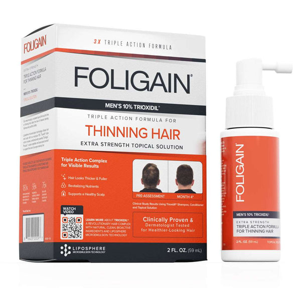 FOLIGAIN Triple Action Complete Formula For Thinning Hair For Men 10% Trioxidil - FOLIGAIN EU